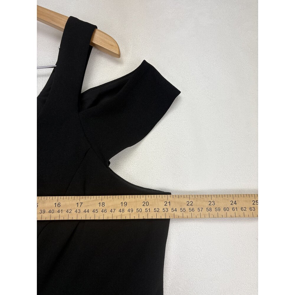 Vince Camuto Plus 16W Black Cold-Shoulder Midi Dress - Picture 11 of 12